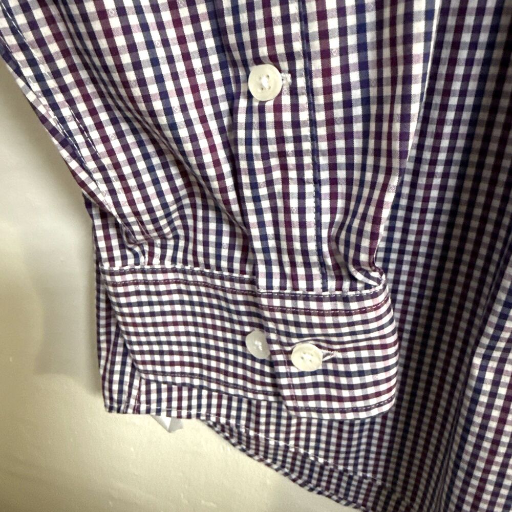 Michael Kors Slim Fit Travel Stretch Dress Shirt Cotton-Nylon Wine Blue Size XL - Picture 4 of 8